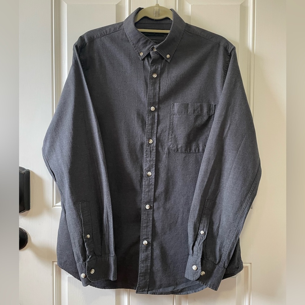 Banana Republic Dark Gray Button-Down “Untucked” Shirt